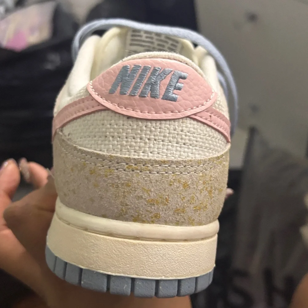 Nike Dunk Low in White, Pink & Yellow Suede - Picture 3 of 8
